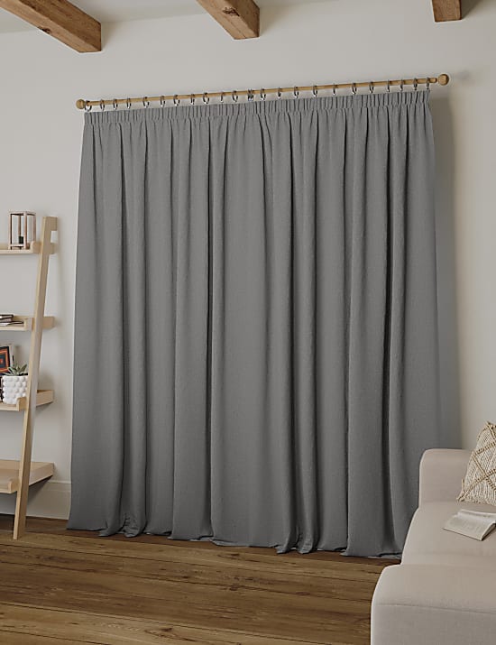 Brushed Pencil Pleat Blackout Ultra Thermal Curtains
