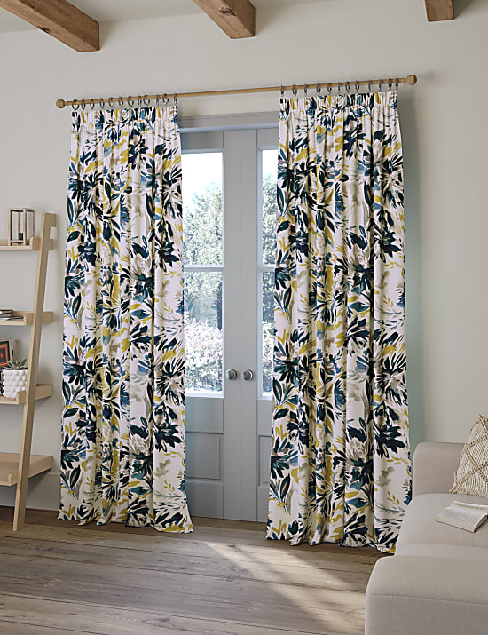 Watercolour Pencil Pleat Curtains