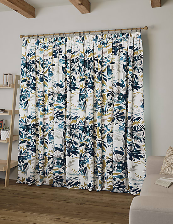 Watercolour Pencil Pleat Curtains