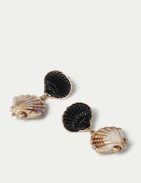 Double Shell Drop Earrings