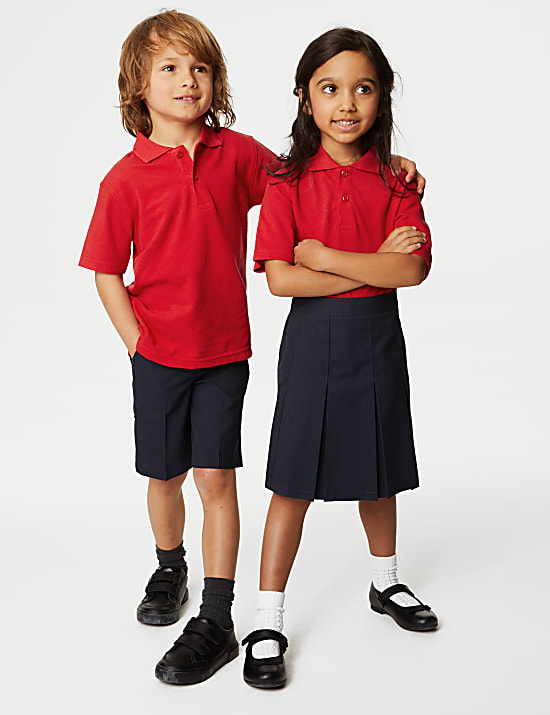 3pk Unisex Stain Resist School Polo Shirts (2-18 Yrs)