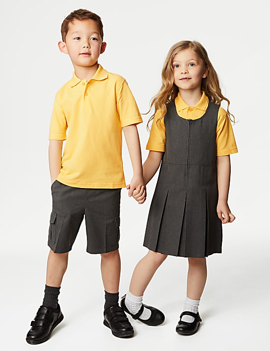 3pk Unisex Stain Resist School Polo Shirts (2-18 Yrs)