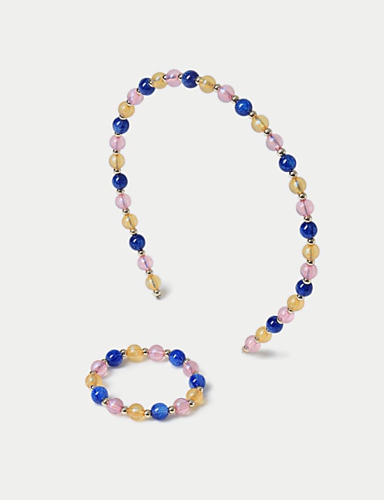 Beaded Headband and Wristwear Set