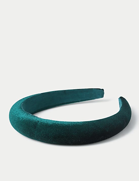 Zielona aksamitna opaska na głowę