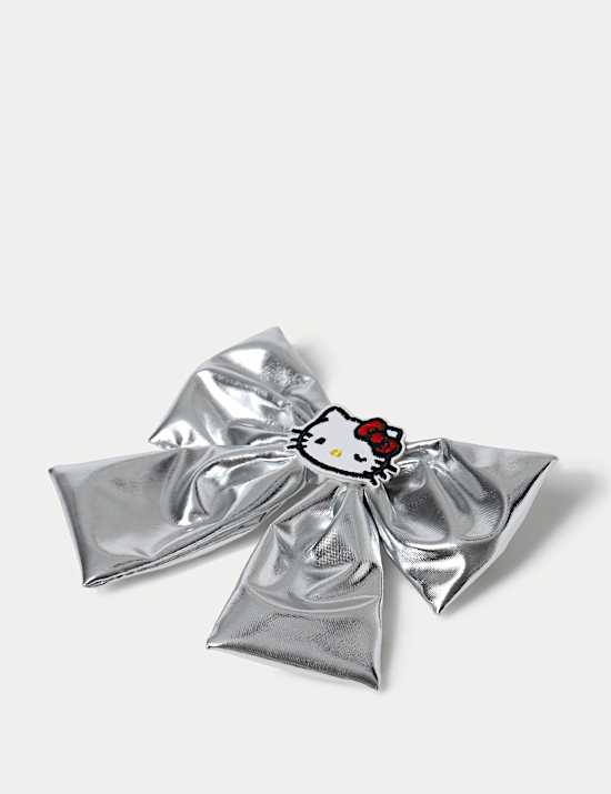 Hello Kitty Metallic Silver Hair Bow