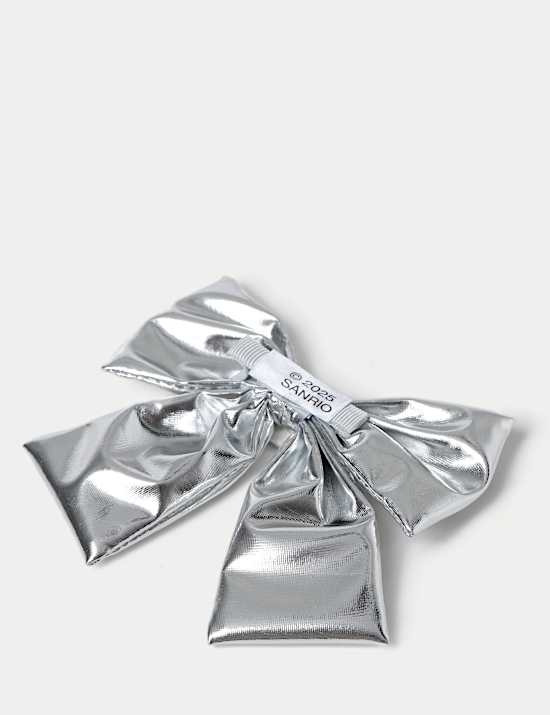 Hello Kitty Metallic Silver Hair Bow
