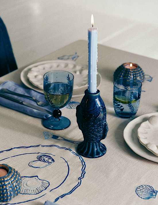 Fish Ceramic Dinner Candle Holder