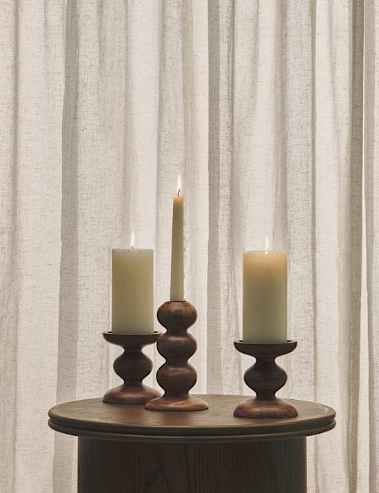 Bobbin Wooden Dinner Candle Holder