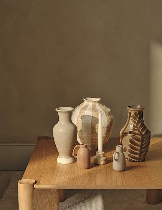 Reactive Leaf Ceramic Vase