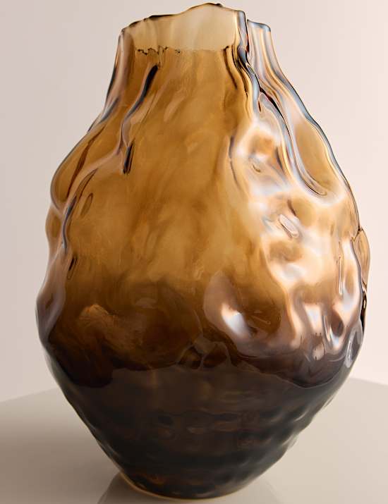 Medium Irregular Smoked Glass Vase