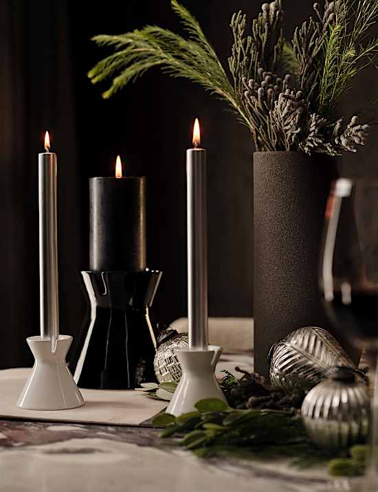 Press Ceramic Pillar Candle Holder