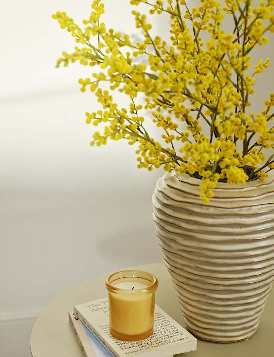 Kεραμικό βάζο μεσαίου μεγέθους με γραμμικό σχέδιο και αυλακώσεις