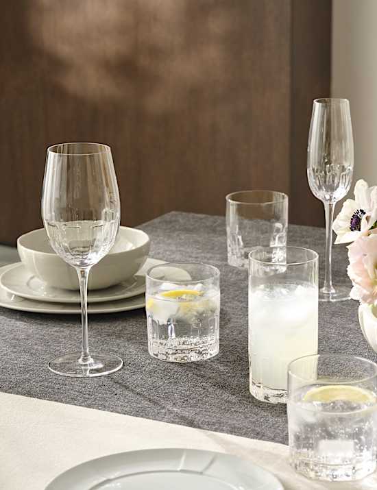 Set of 4 Textured Hi Ball Glasses