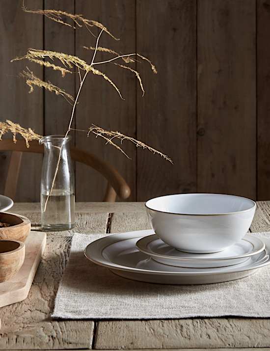 12 Piece Natural Canvas Dinner Set