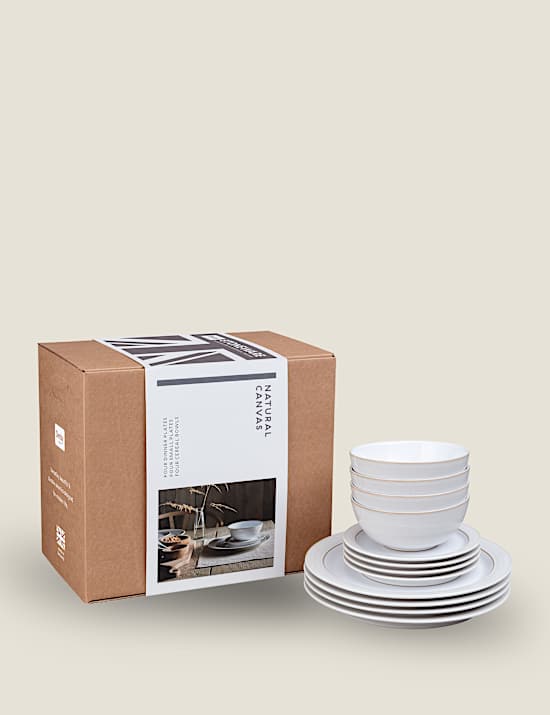 12 Piece Natural Canvas Dinner Set
