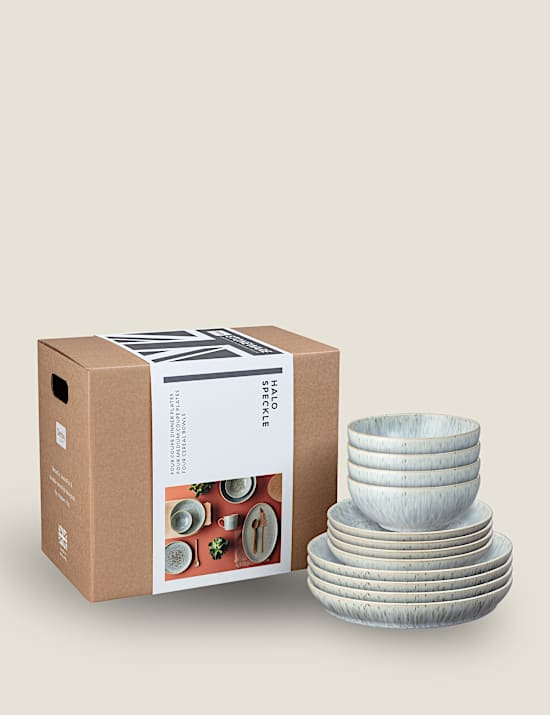 12 Piece Halo Speckle Dinner Set