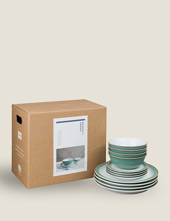 12 Piece Regency Green Dinner Set