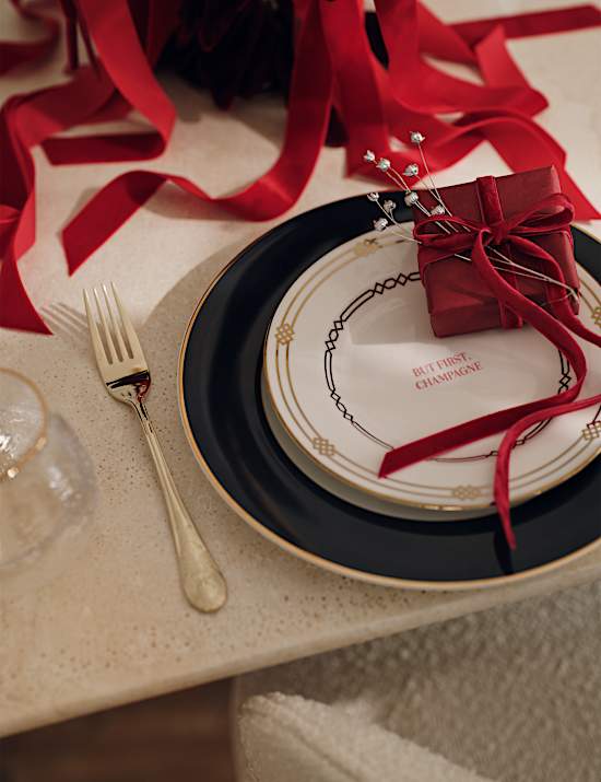 Set of 2 Deco Slogan Side Plates