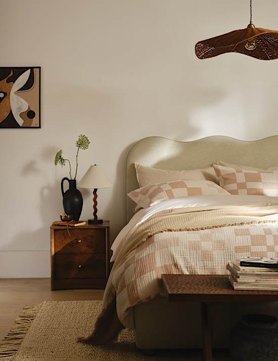 Parure de lit 100 % coton &agrave; motif jacquard de style g&eacute;om&eacute;trique