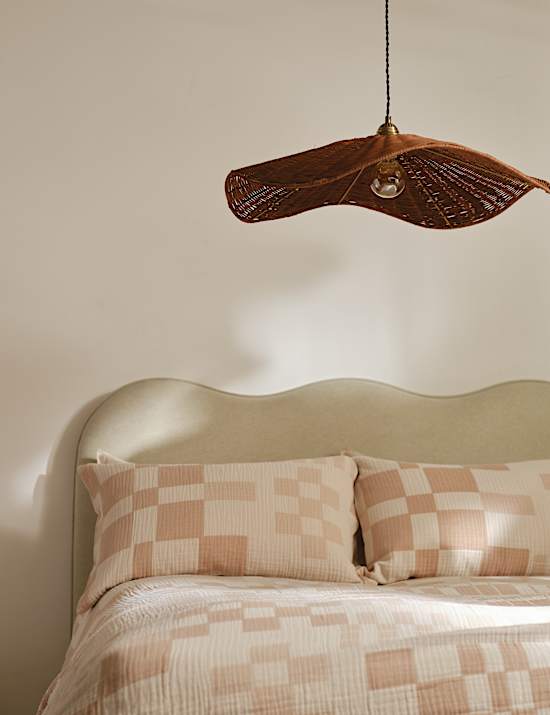 Parure de lit 100 % coton &agrave; motif jacquard de style g&eacute;om&eacute;trique