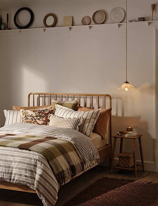 Pure Brushed Cotton Striped Bedding Set