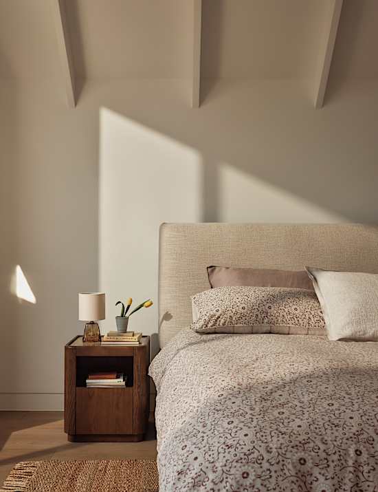 Cotton Rich Woodblock Floral Bedding Set