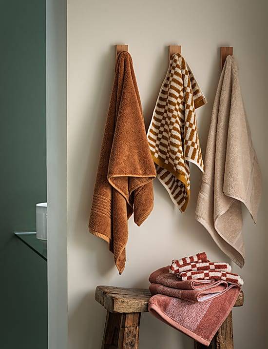 Pure Cotton Geometric Check Towel