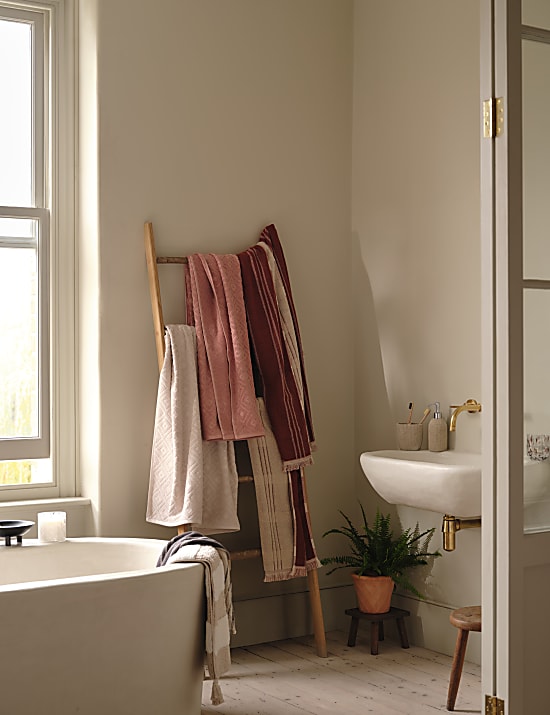 Tapis de bain 100 % coton à rayures