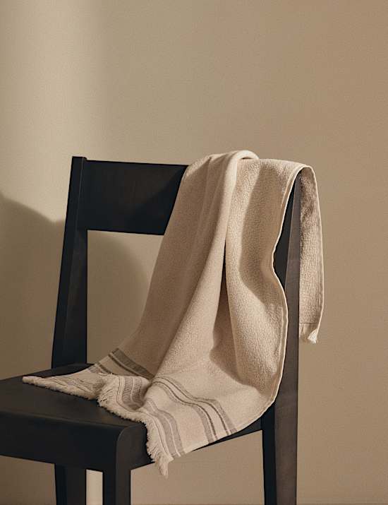 Cotton Rich Fringed Border Towel
