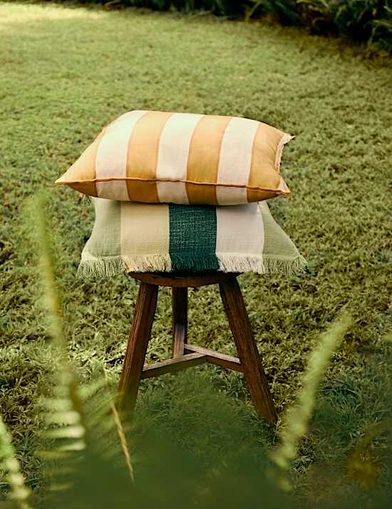 Set of 2 Striped Outdoor Cushions