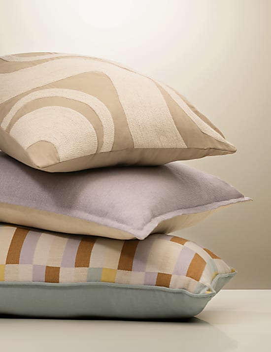 Pure Cotton Swirl Embroidered Cushion