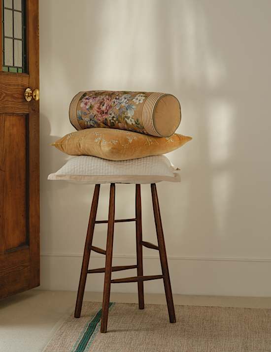 Pure Cotton Floral Bolster Cushion