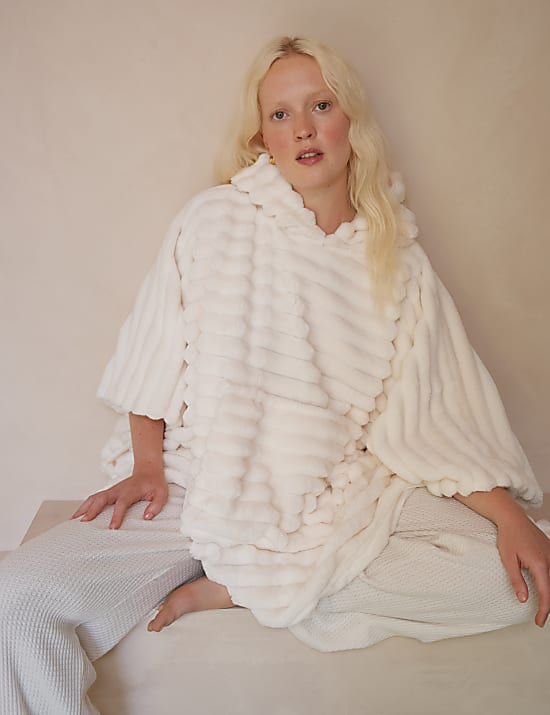 Φλις κουβέρτα με κουκούλα και ριμπ ύφανση