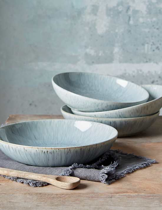 Set of 4 Halo Speckle Pasta Bowls