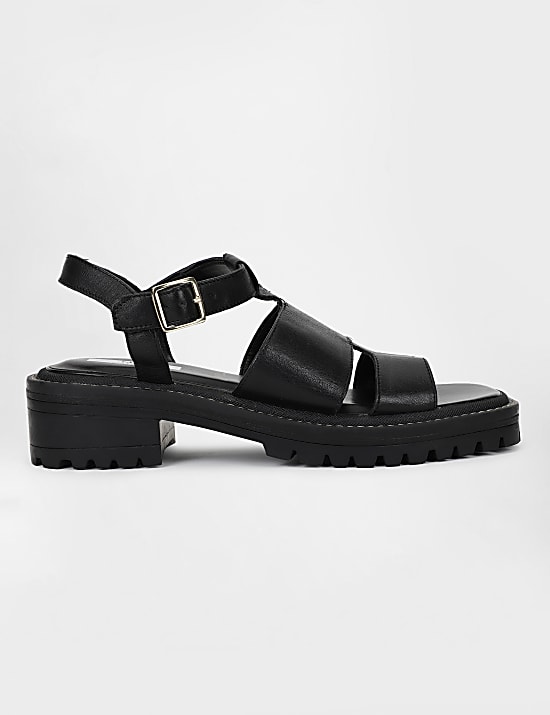 Leather Buckle Closure Sandals