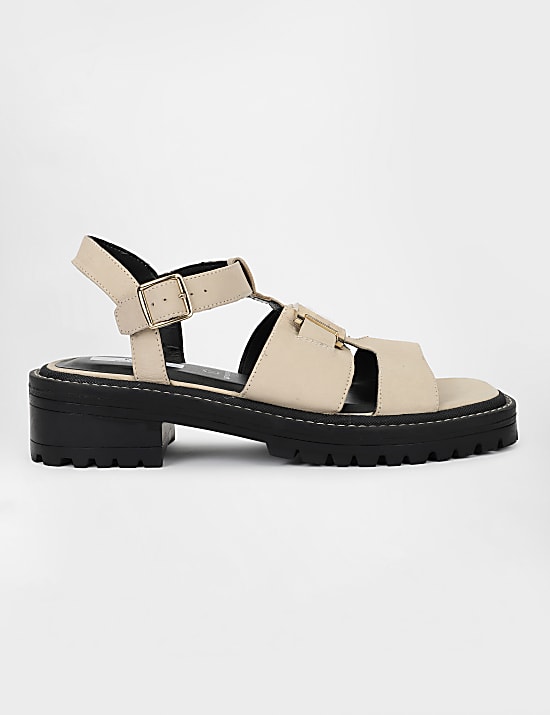 Leather Buckle Closure Sandals