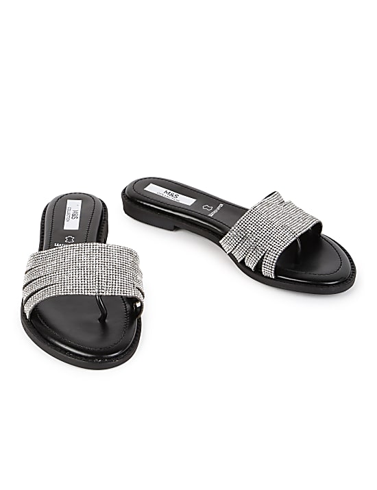 Leather Embellished Standard Fit Flats