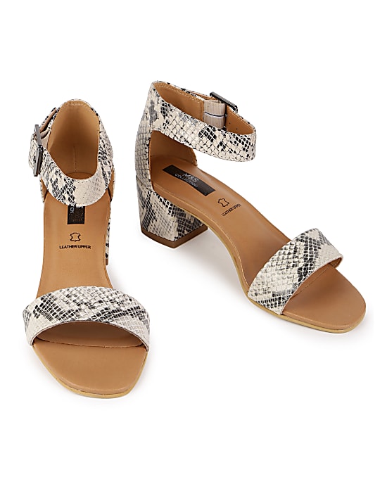 Leather Snake Print Standard Fit Heels