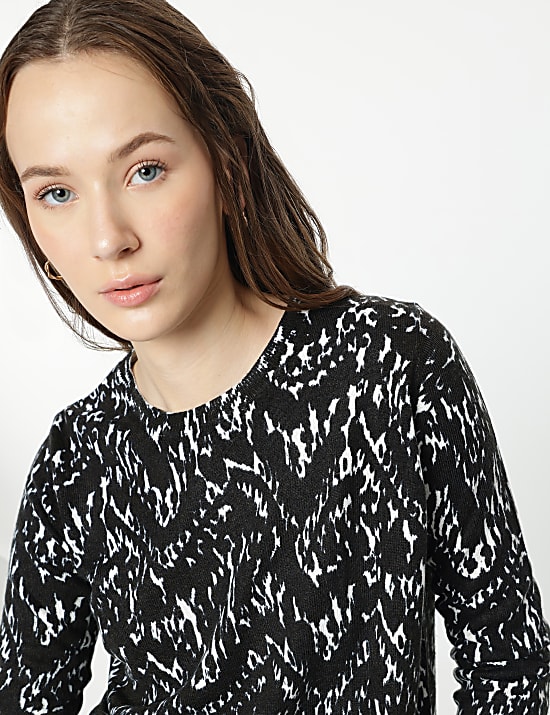 Pure Acrylic Abstract Printed Jumper