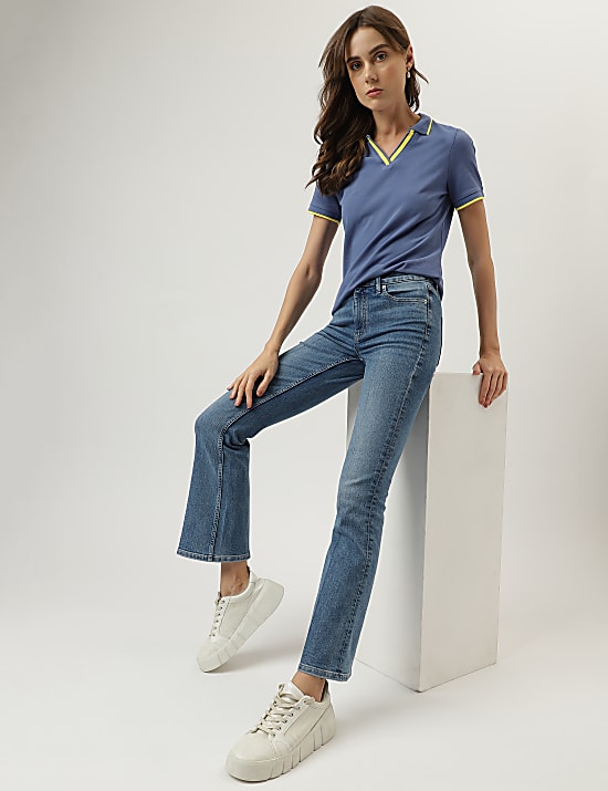 Pure Cotton Polo Neck T-Shirt