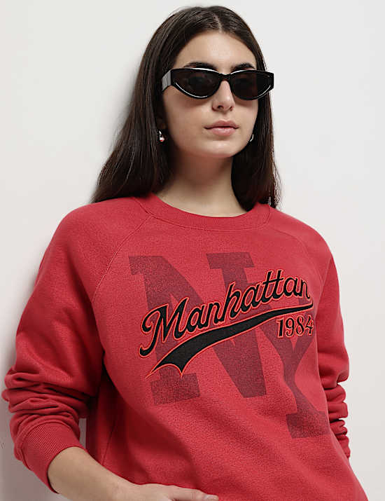 Pure Cotton Embroidered Sweatshirt