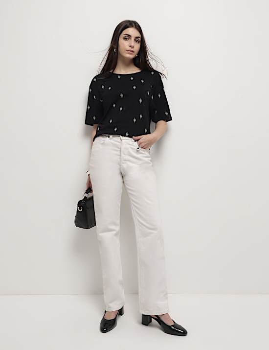 Cotton Modal Printed Relaxed Fit T-Shirt