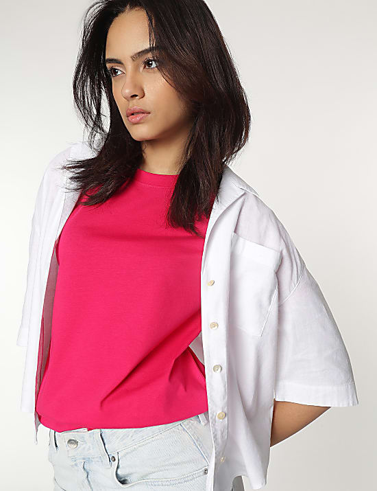 Pure Cotton Crew Neck T-Shirt