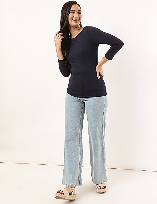 Fitted Slash Neck Tee