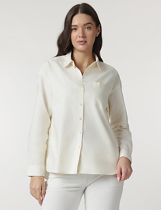 Pure Cotton Spread Collar Shirt