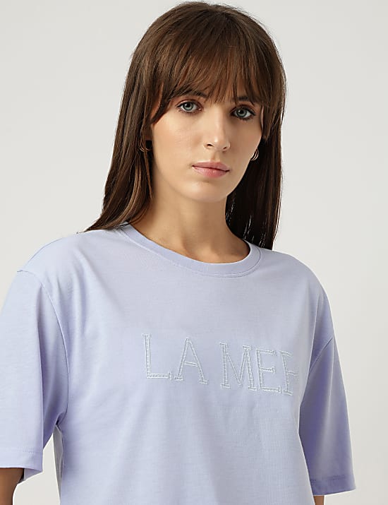 Embroidered Round Neck T-Shirt