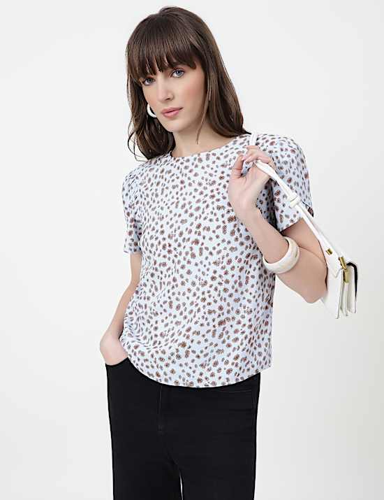 Abstract Round Neck Top
