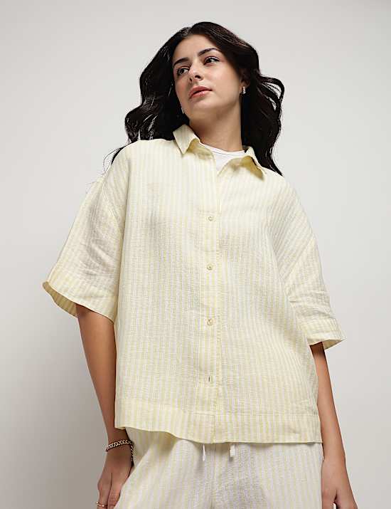 Pure Linen Stripes Shirt