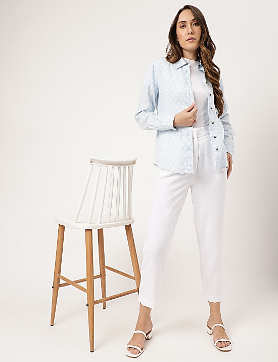 Linen Polka Dot Regular Fit Shirt