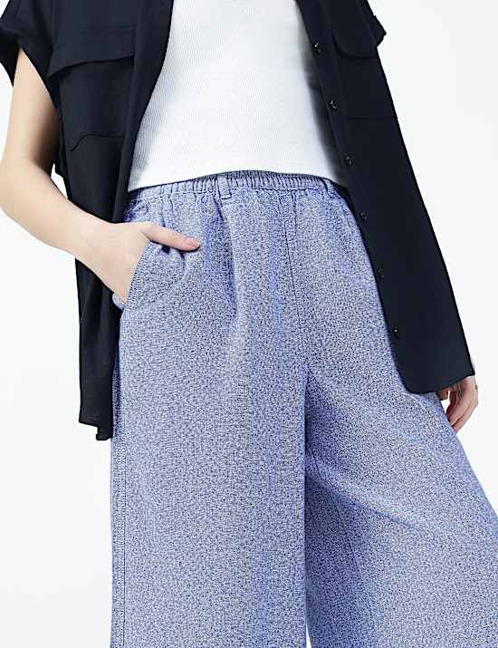 Linen Rich Stripe Relaxed Fit Trousers